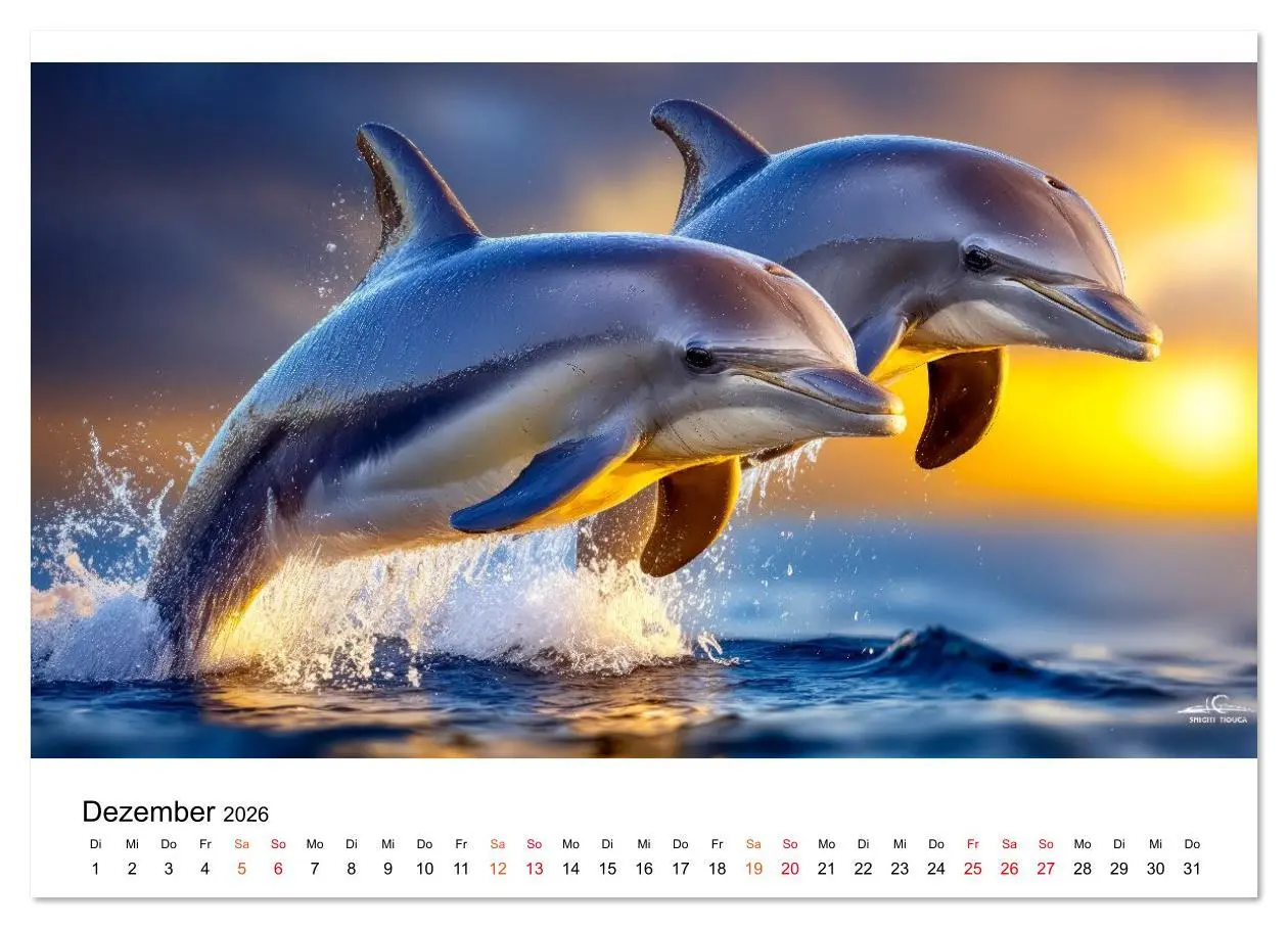 Bild: 9783516638844 | Delfine - ein Jahr voller Meer (Wandkalender 2026 DIN A2 quer),...