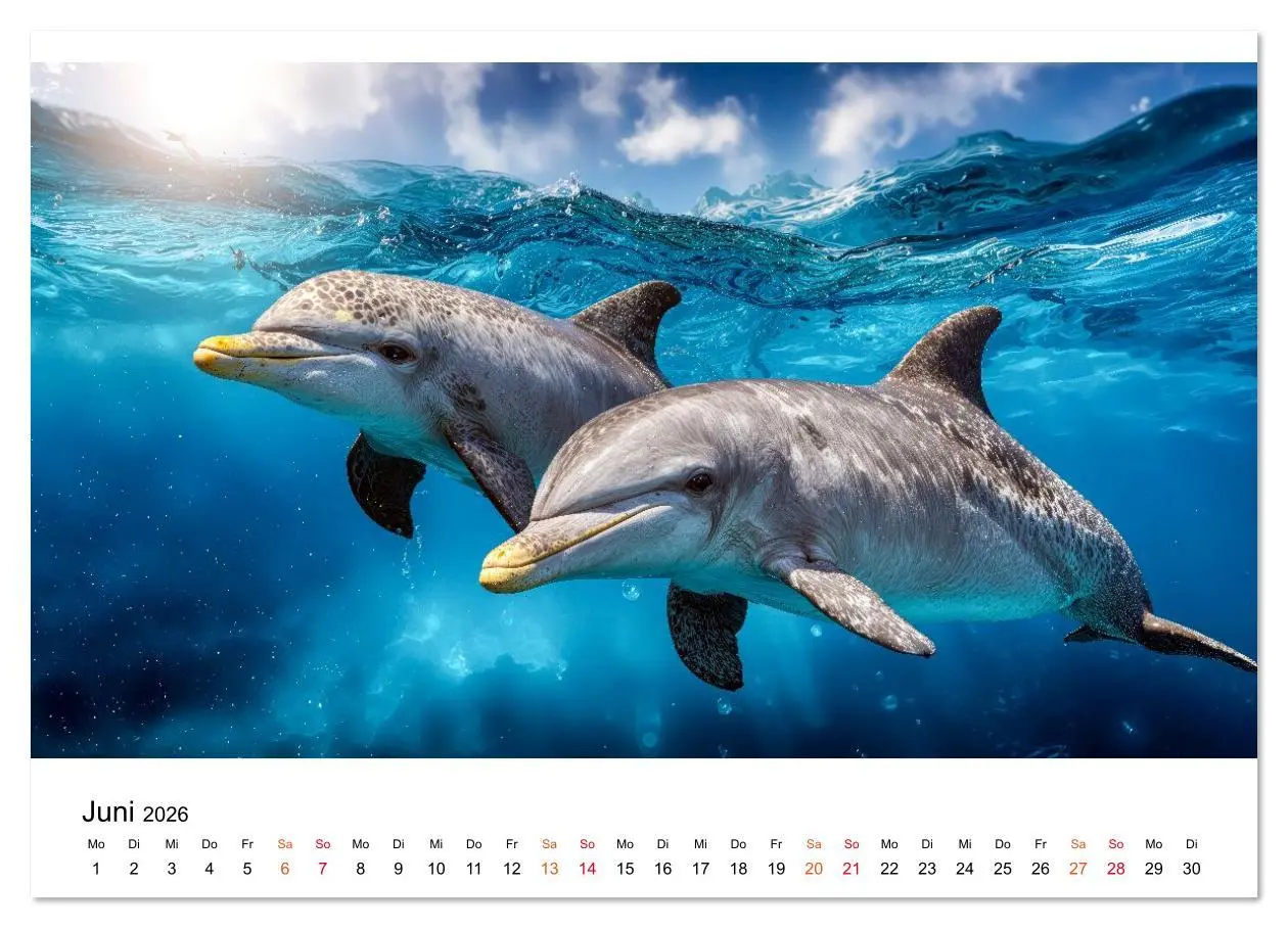 Bild: 9783516638844 | Delfine - ein Jahr voller Meer (Wandkalender 2026 DIN A2 quer),...