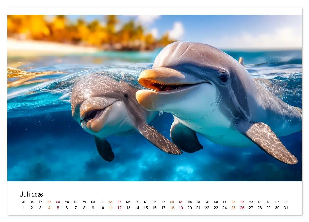 Bild: 9783516638844 | Delfine - ein Jahr voller Meer (Wandkalender 2026 DIN A2 quer),...