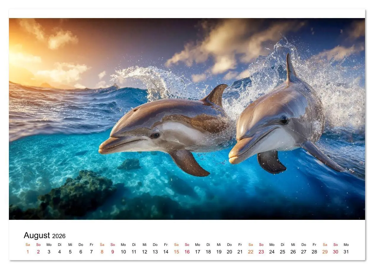 Bild: 9783516638844 | Delfine - ein Jahr voller Meer (Wandkalender 2026 DIN A2 quer),...