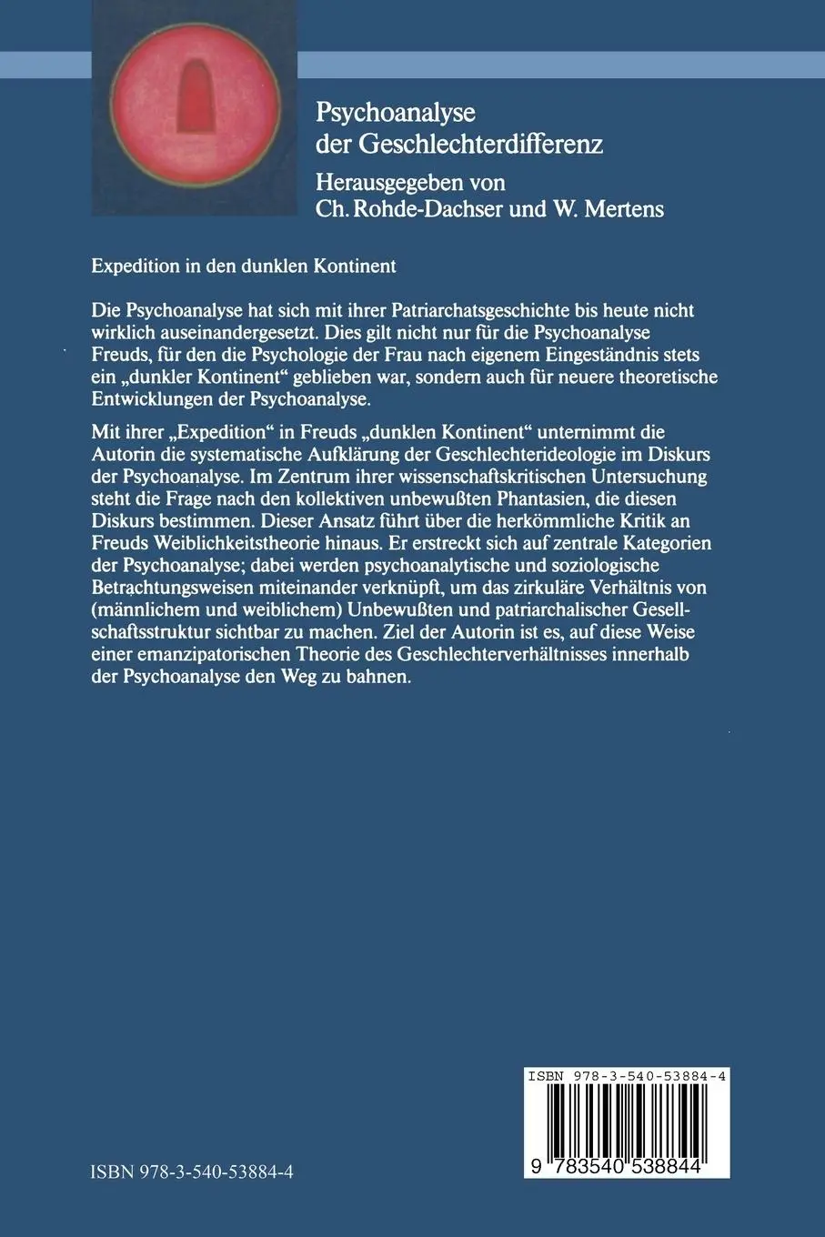 Rückseite: 9783540538844 | Expedition in den dunklen Kontinent | Christa Rohde-Dachser | Buch