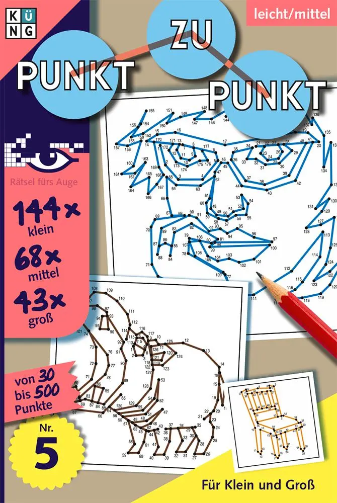 Cover: 9783906238944 | Rätselbuch Punkt zu Punkt 05 | Rätsel fürs Auge | Conceptis Puzzles