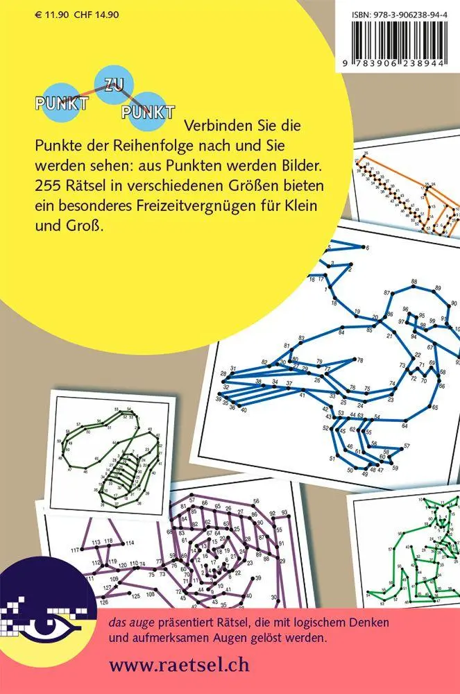 Rückseite: 9783906238944 | Rätselbuch Punkt zu Punkt 05 | Rätsel fürs Auge | Conceptis Puzzles