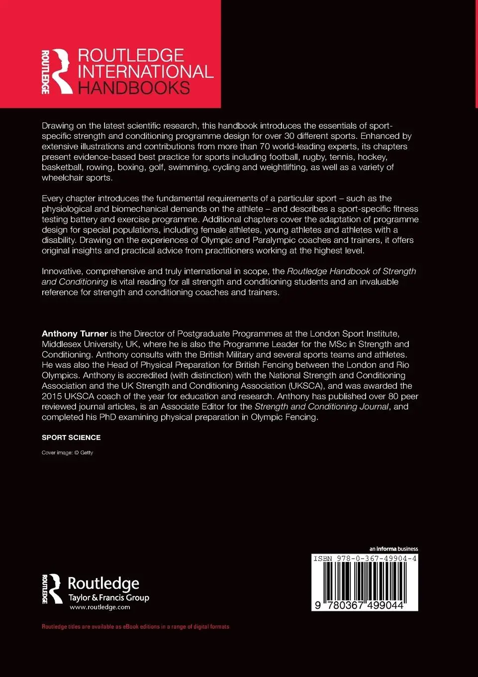 Rückseite: 9780367499044 | Routledge Handbook of Strength and Conditioning | Anthony Turner