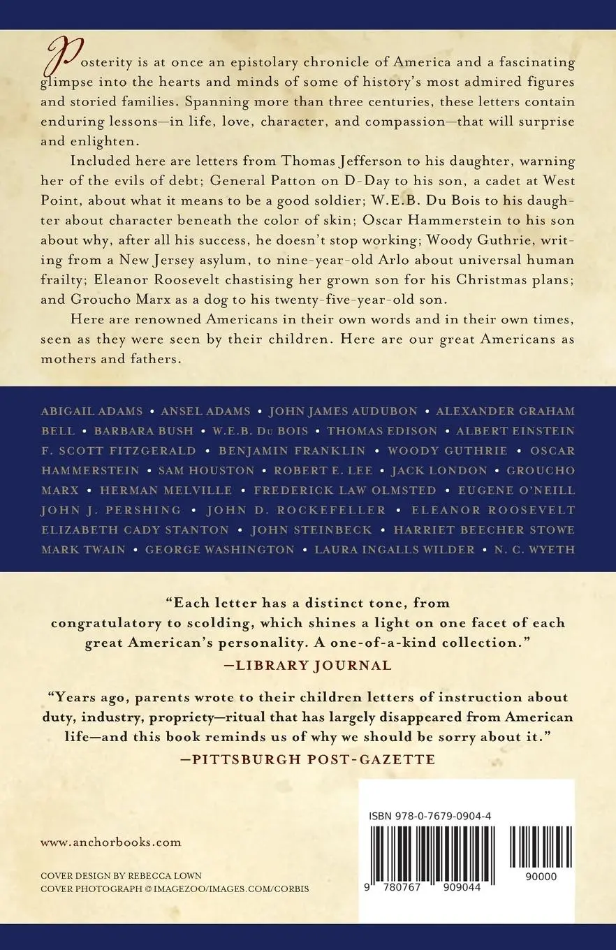 Rückseite: 9780767909044 | Posterity | Letters of Great Americans to Their Children | Lawson