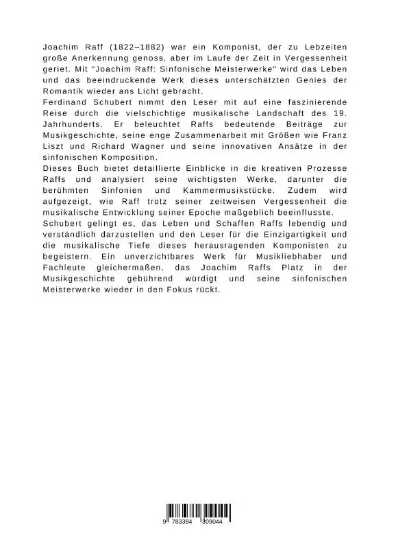 Rückseite: 9783384309044 | Joachim Raff: Sinfonische Meisterwerke | Ferdinand Schubert | Buch