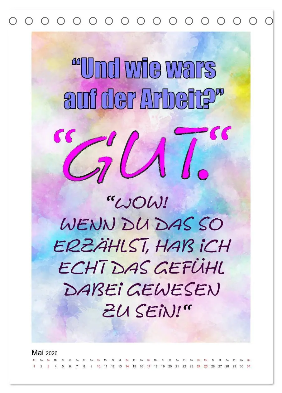 Bild: 9783516379044 | Humor und Ironie. Lustige Sprüche (Tischkalender 2026 DIN A5 hoch),...