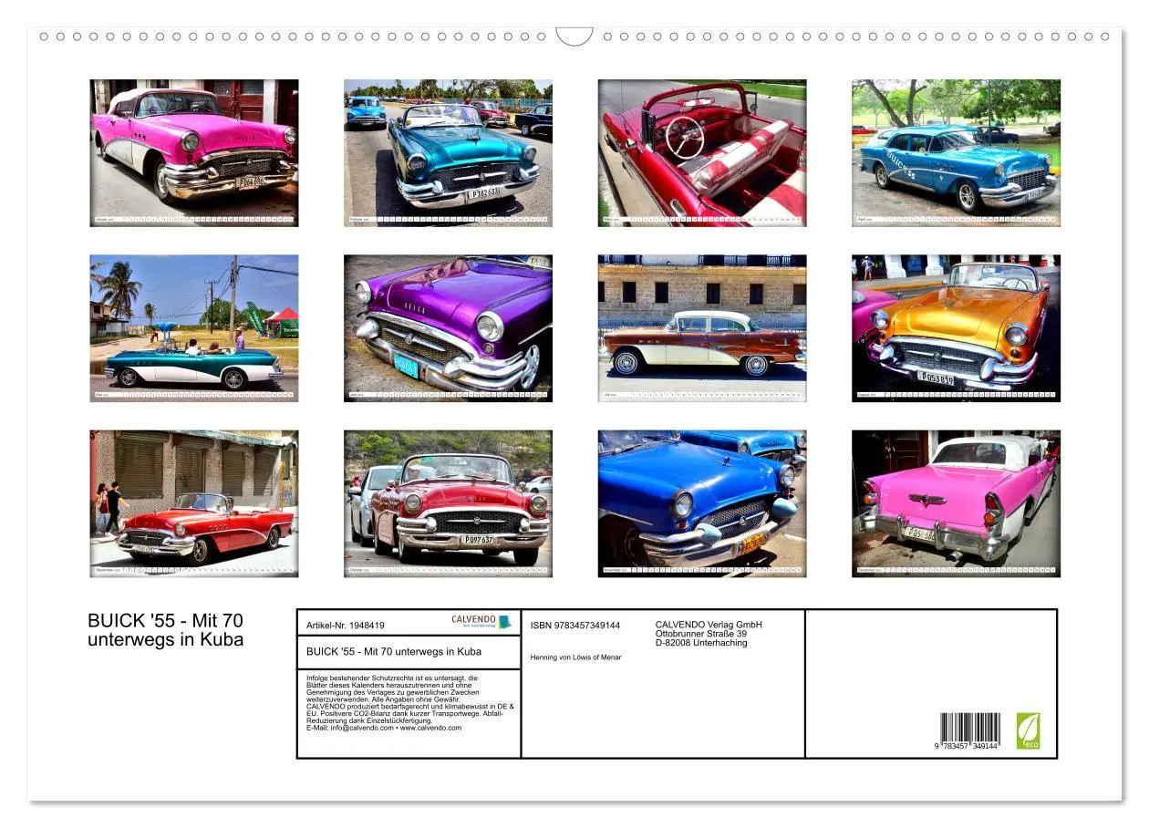 Bild: 9783457349144 | BUICK '55 - Mit 70 unterwegs in Kuba (Wandkalender 2026 DIN A2...