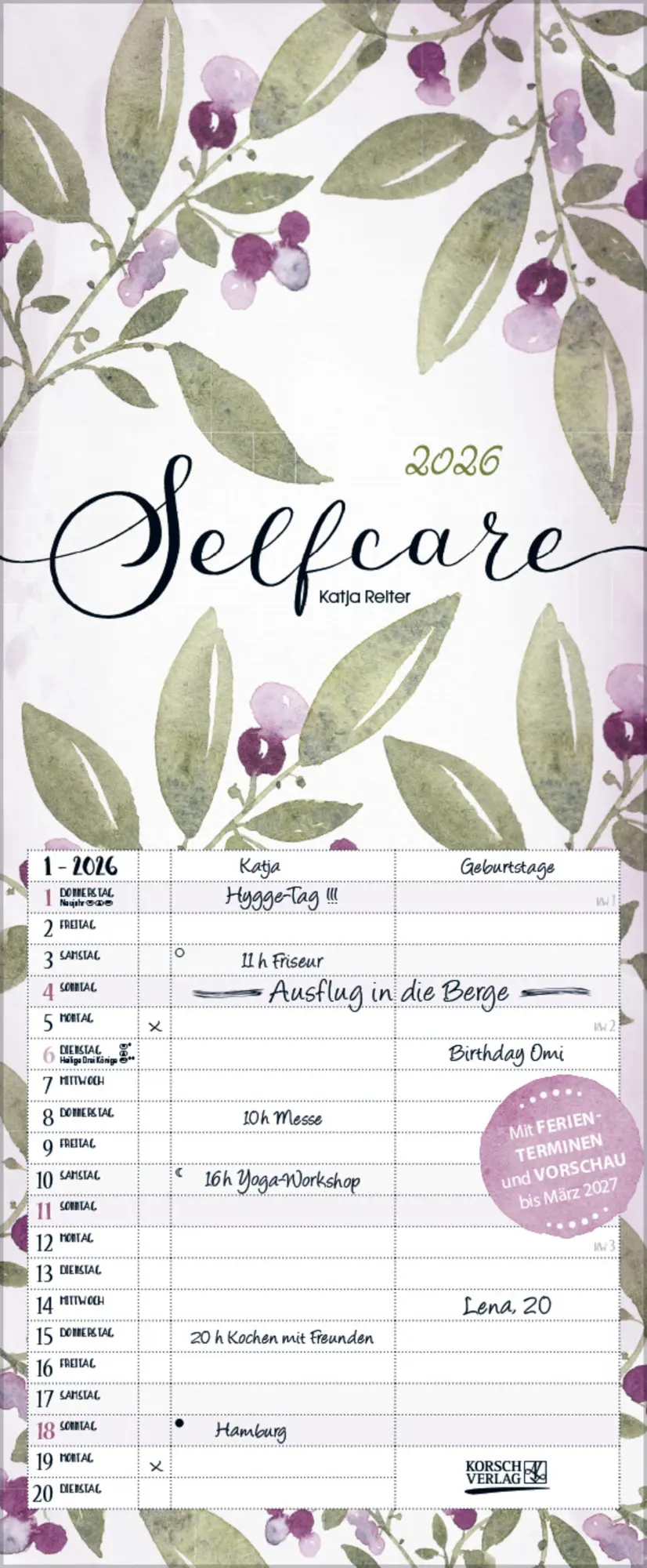 Cover: 9783731889144 | Selfcare - My Timer 2026 | Korsch Verlag | Kalender | 14 S. | Deutsch