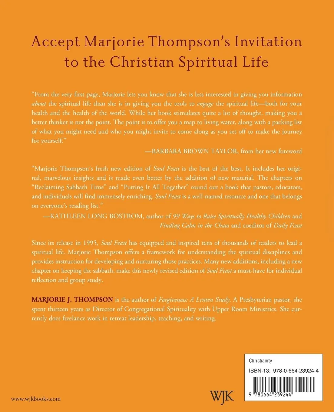 Rückseite: 9780664239244 | Soul Feast, Newly Revised Edition | Marjorie J. Thompson | Taschenbuch