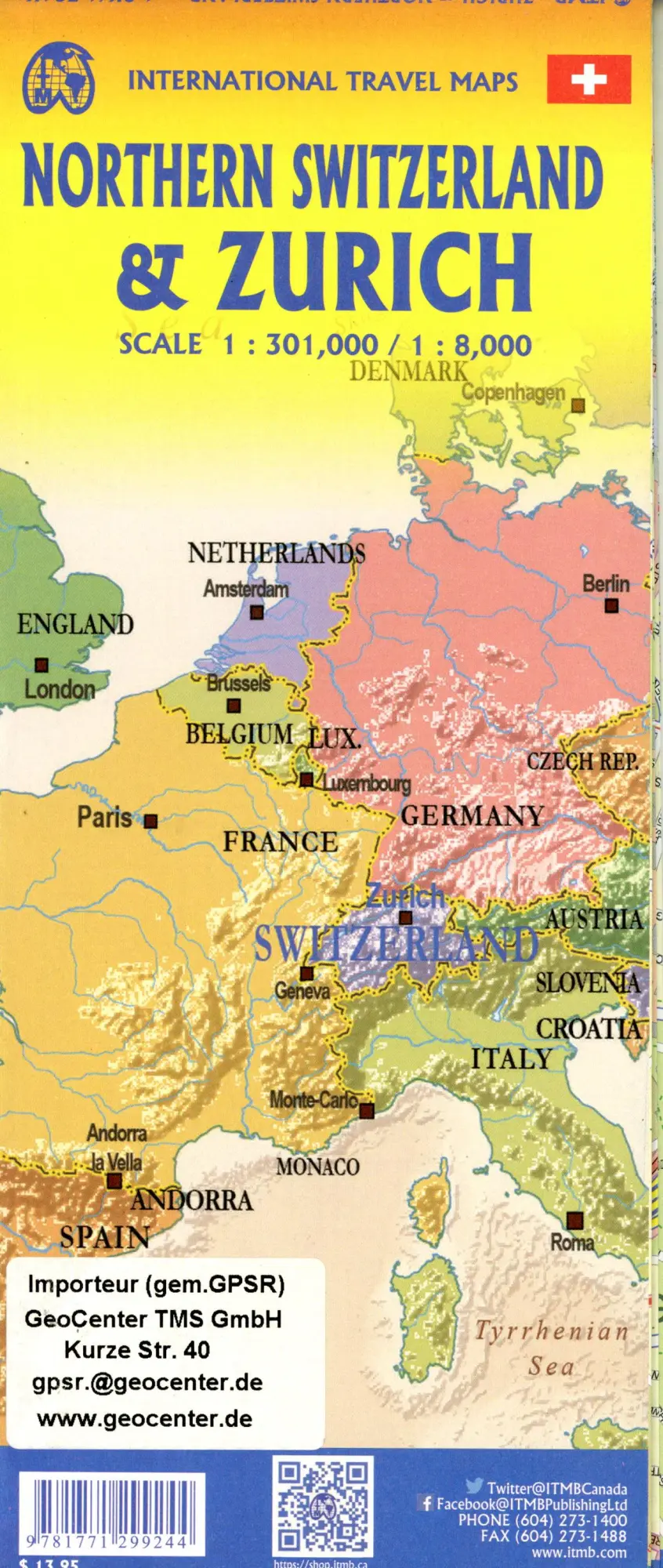 Bild: 9781771299244 | Zurich &amp; Northern Switzerland | (Land-)Karte | Gefalzt | Englisch