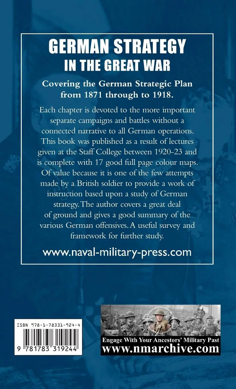 Rückseite: 9781783319244 | GERMAN STRATEGY IN THE GREAT WAR | Lieut-Colonel Philip Neame | Buch