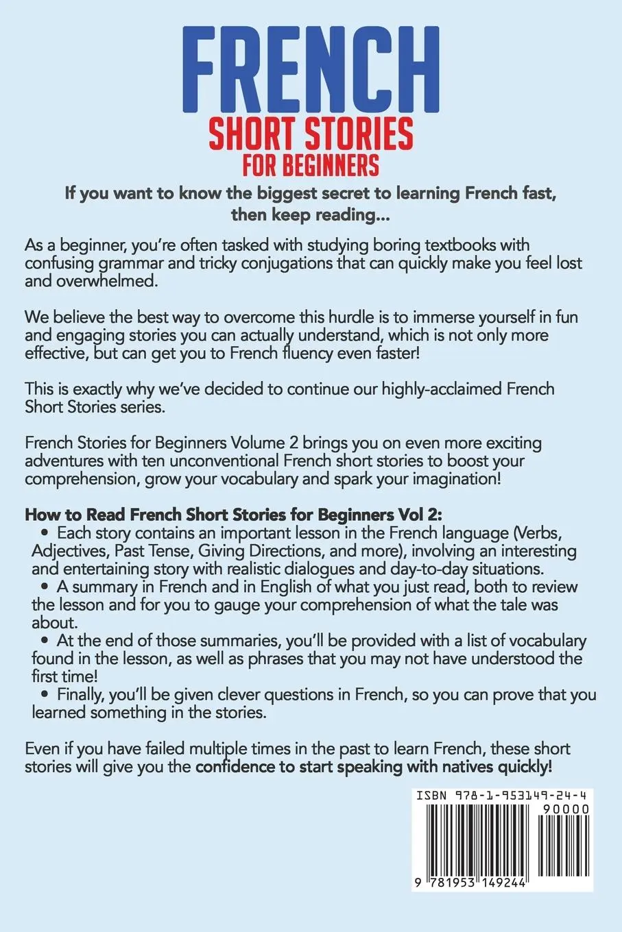 Rückseite: 9781953149244 | French Short Stories for Beginners | Touri Language Learning | Buch