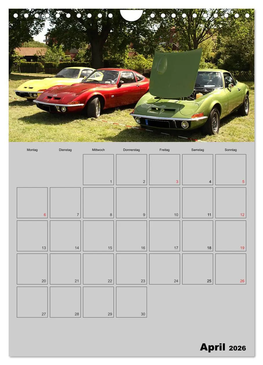 Bild: 9783516429244 | Opel GT Terminplaner (Wandkalender 2026 DIN A4 hoch), CALVENDO...