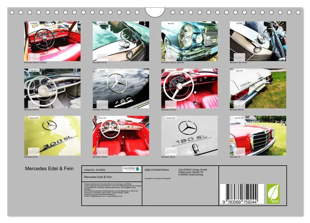 Bild: 9783569759244 | Mercedes Edel &amp; Fein (Wandkalender 2027 DIN A4 quer), CALVENDO...