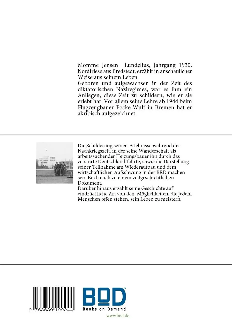 Rückseite: 9783839199244 | MOMMES WEG | Episoden des Nordfriesen Momme Jensen Lundelius | Buch
