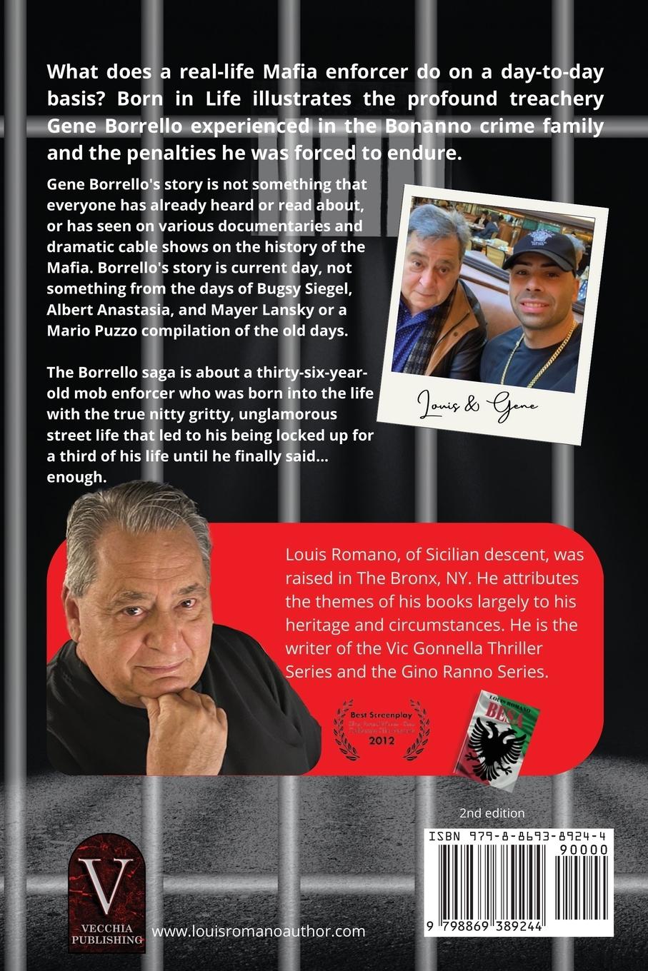 Rückseite: 9798869389244 | BORN IN THE LIFE - GENE BORRELLO | Louis Romano | Taschenbuch | 2024