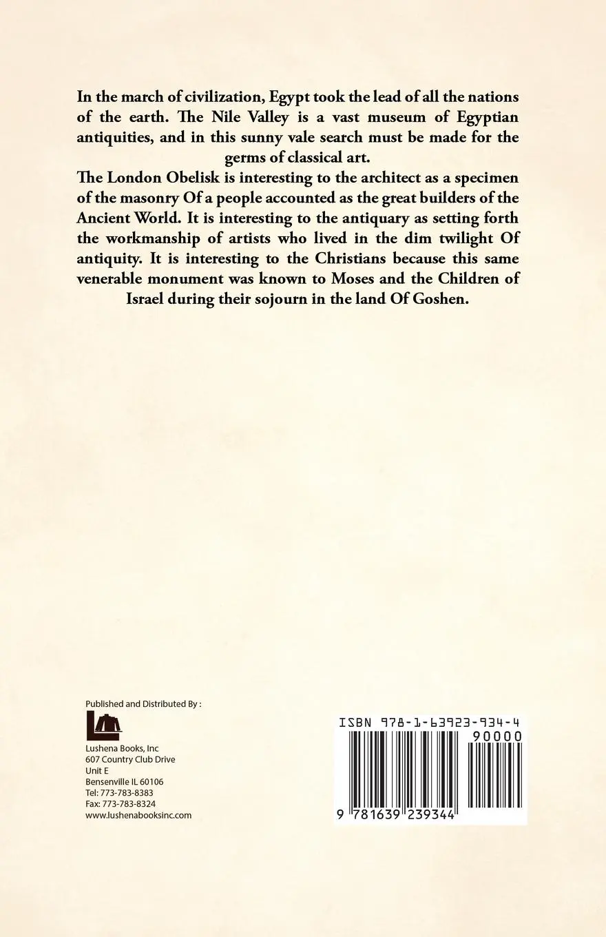 Rückseite: 9781639239344 | Cleopatra's Needle A History of the London Obelisk, With an...