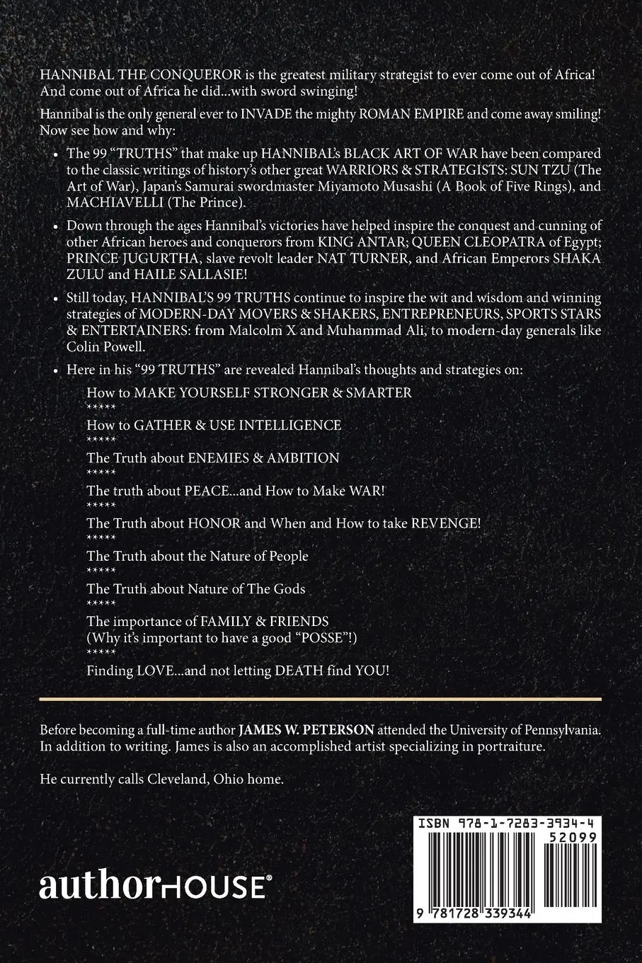Rückseite: 9781728339344 | The Black Art of War | Hannibal's 99 Truths | James W. Peterson III