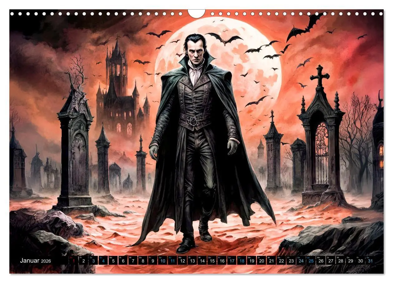 Bild: 9783457259344 | Finsternis der Vampire - Mystischer düsterer Fantasy Kalender...