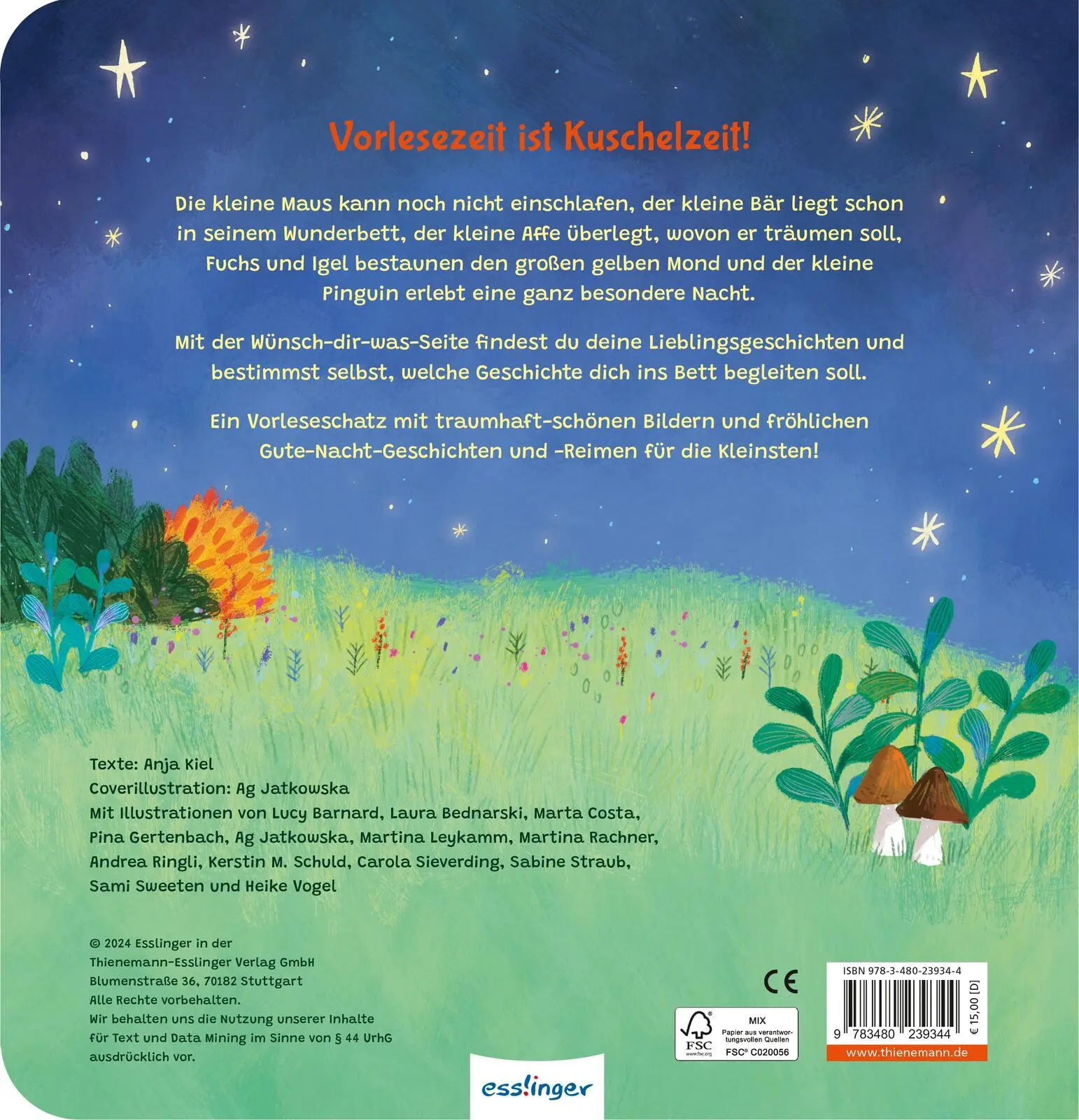 Rückseite: 9783480239344 | Kuschelzeit!: Für dich und mich zur guten Nacht | Anja Kiel | Buch