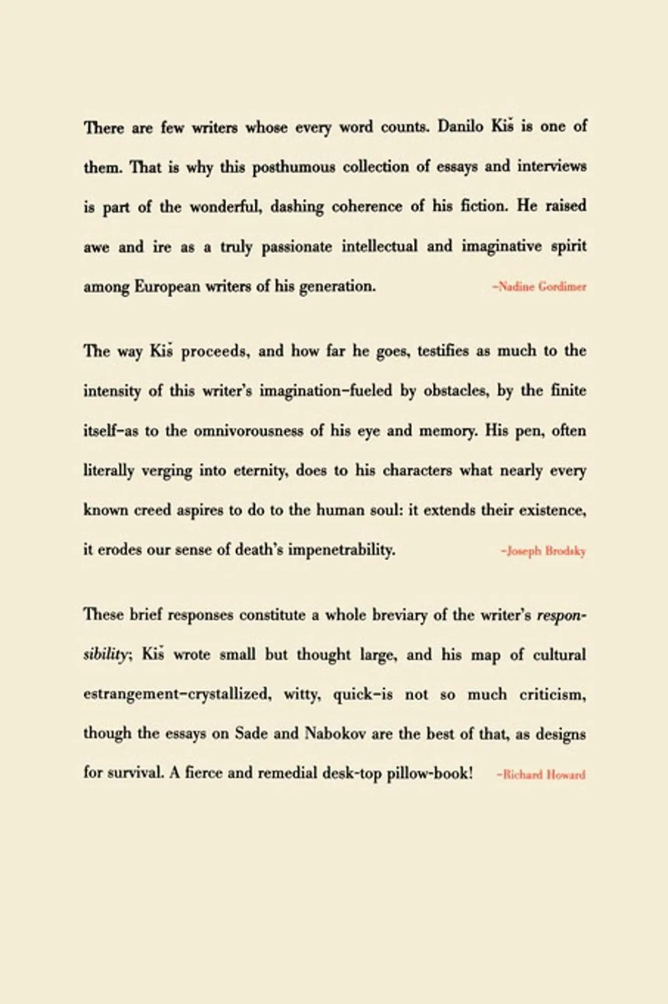 Rückseite: 9780374529444 | Homo Poeticus | Essays and Interviews | Danilo Kis | Taschenbuch
