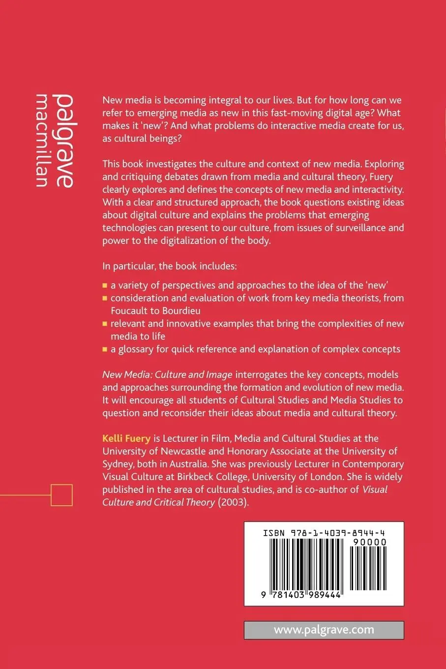 Rückseite: 9781403989444 | New Media | Culture and Image | Kelli Fuery | Taschenbuch | Englisch