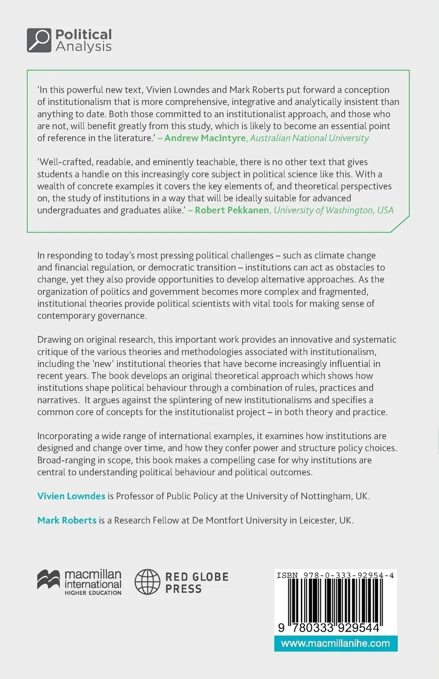 Rückseite: 9780333929544 | Why Institutions Matter | Vivien Lowndes (u. a.) | Taschenbuch | 2013