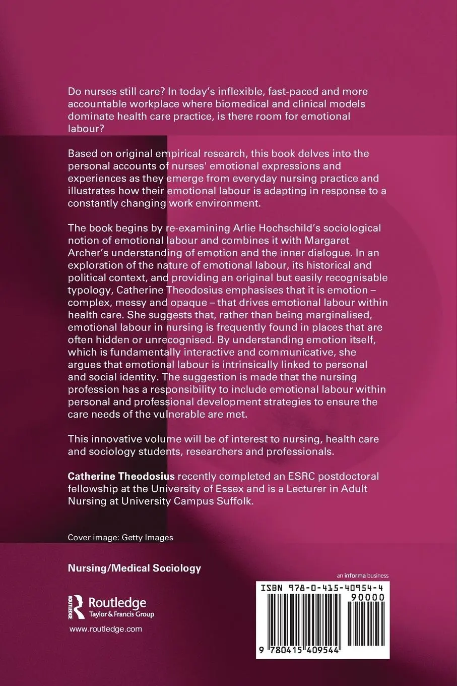 Rückseite: 9780415409544 | Emotional Labour in Health Care | The unmanaged heart of nursing