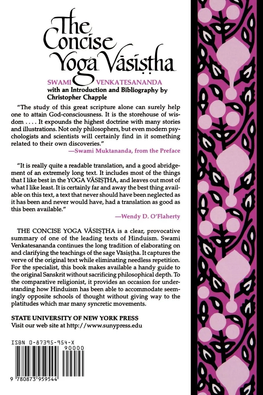 Rückseite: 9780873959544 | The Concise Yoga V¿si¿¿ha | Taschenbuch | Englisch | 1985 | SUNY Press