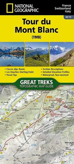 Cover: 9781566959544 | Tour de Mont Blanc | (Land-)Karte | NGS Great Treks Hiking Maps | 2025