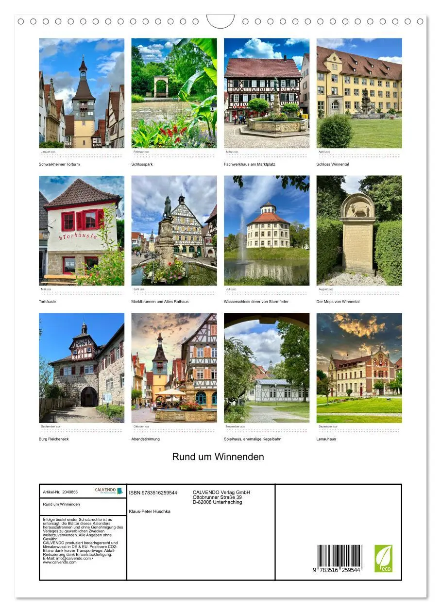 Bild: 9783516259544 | Rund um Winnenden (Wandkalender 2026 DIN A3 hoch), CALVENDO...