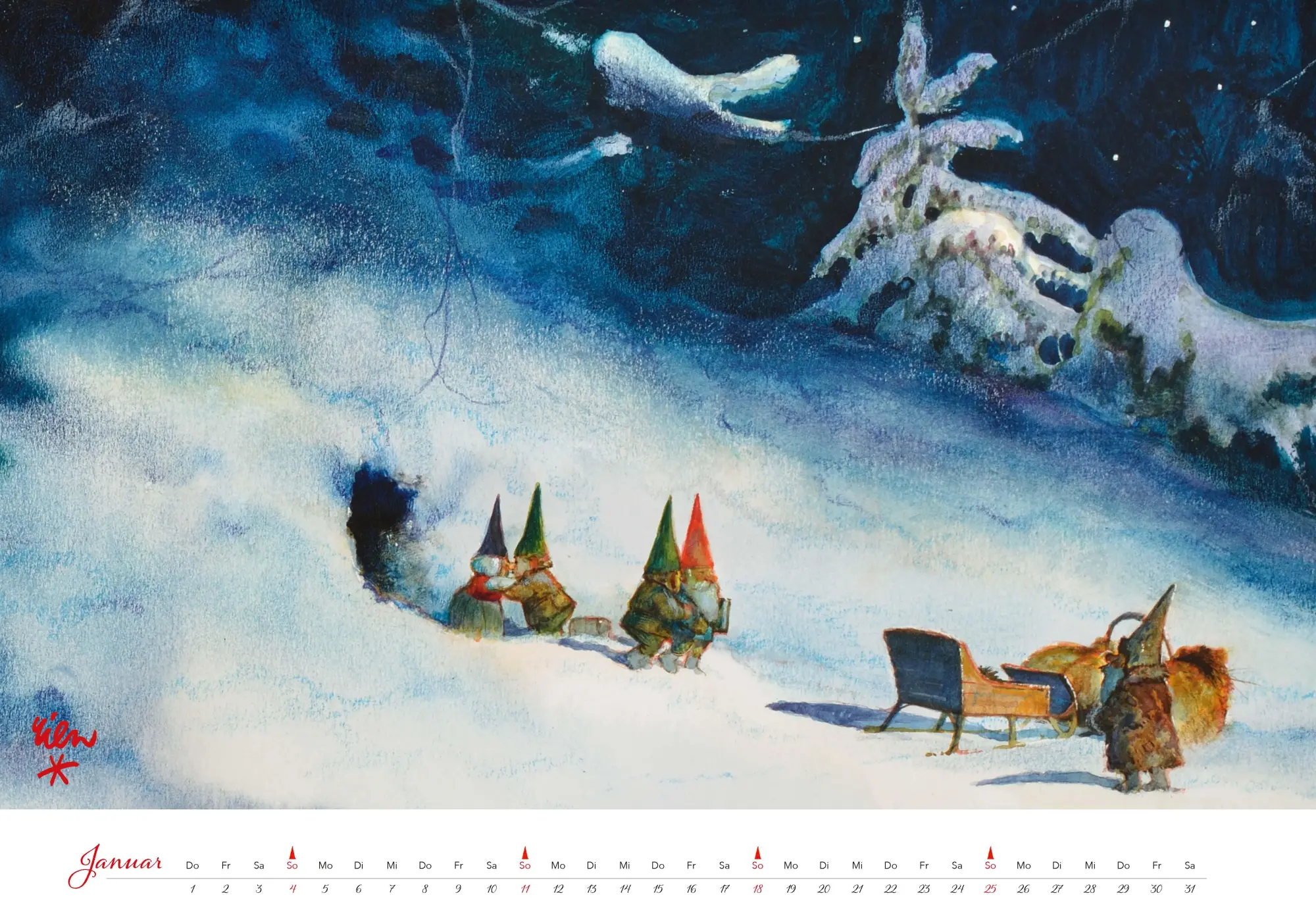 Bild: 9783966649544 | Heinzelmännchen Kalender 2026 | Rien Poortvliet | Kalender | 14 S.