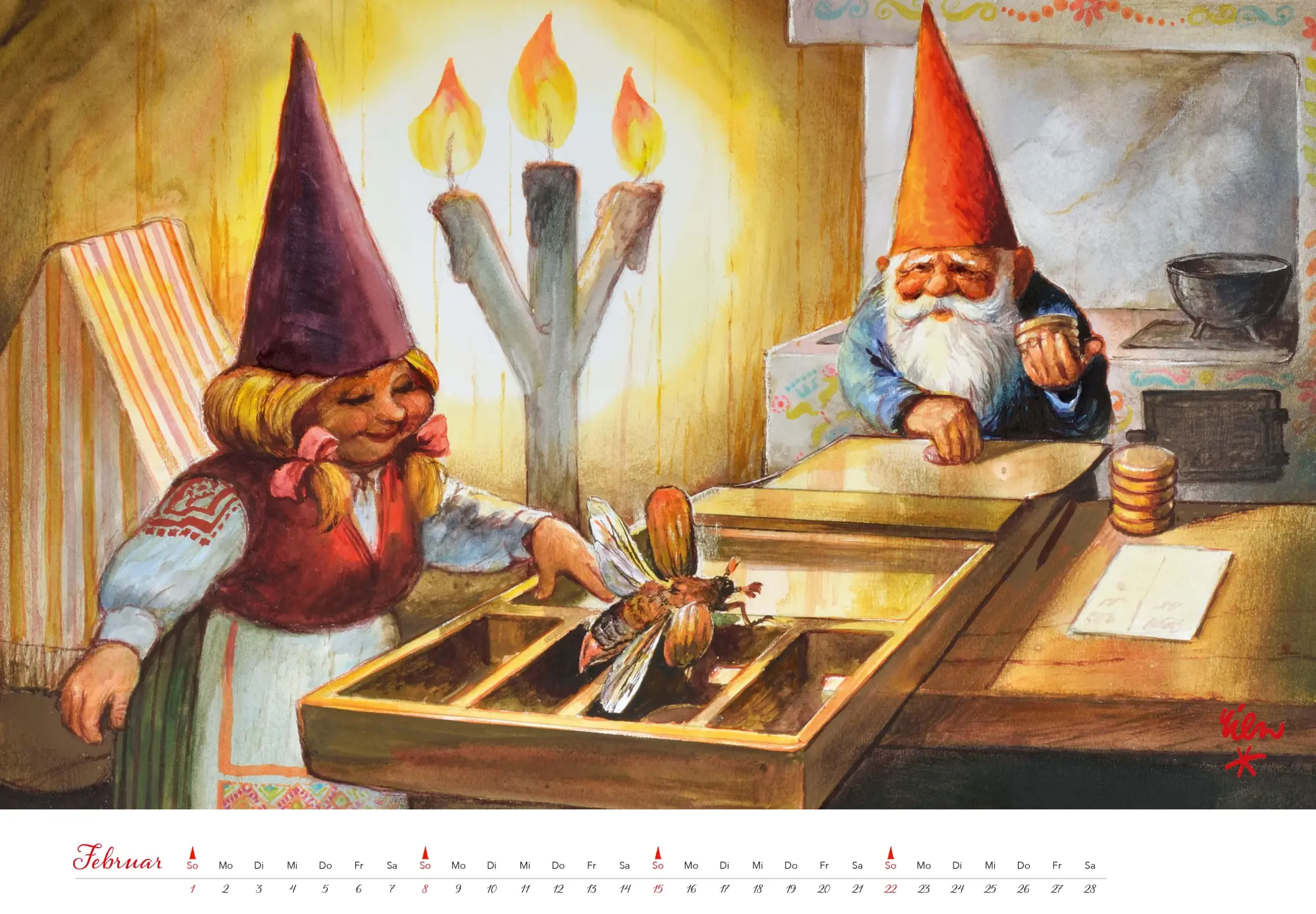 Bild: 9783966649544 | Heinzelmännchen Kalender 2026 | Rien Poortvliet | Kalender | 14 S.