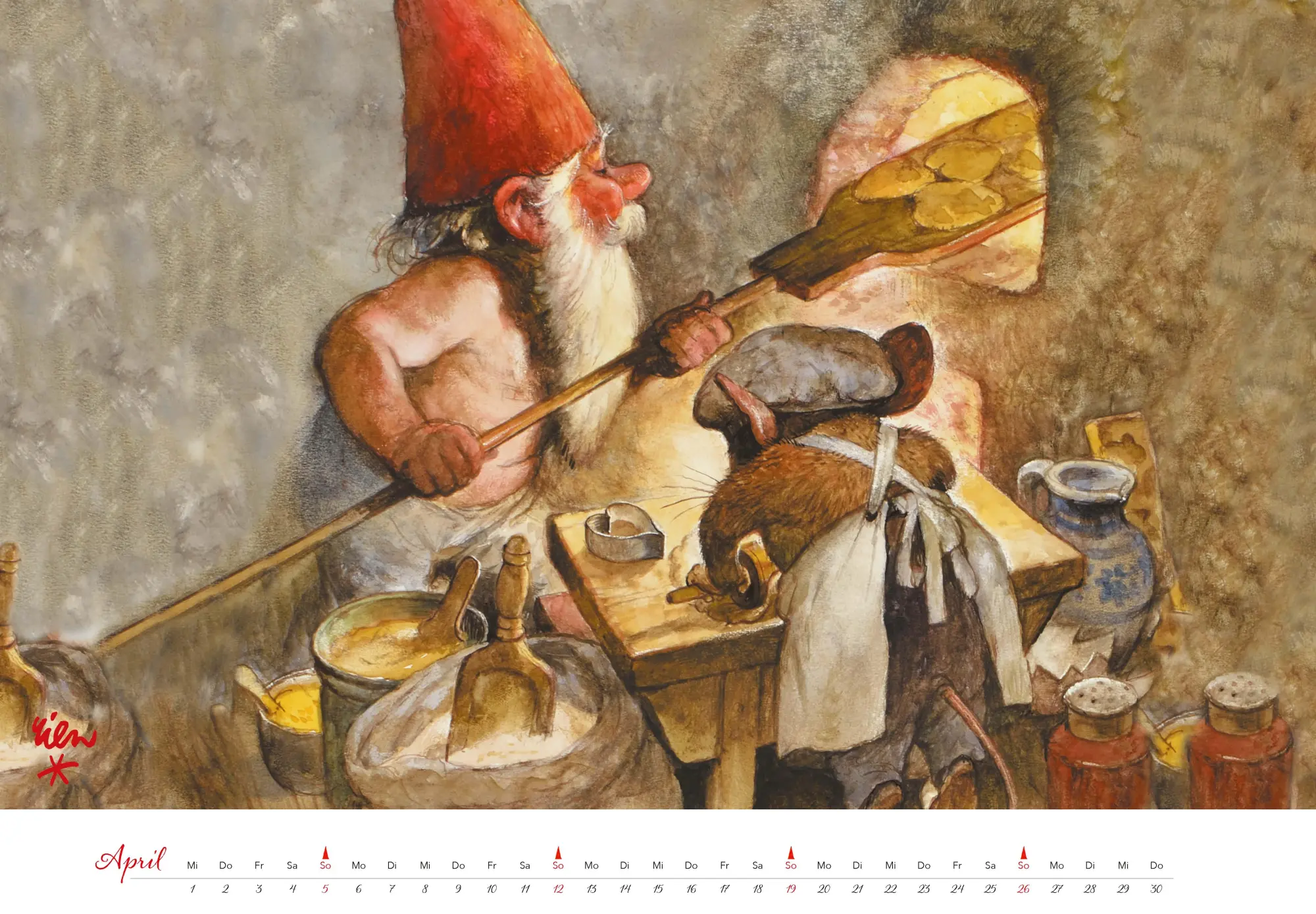 Bild: 9783966649544 | Heinzelmännchen Kalender 2026 | Rien Poortvliet | Kalender | 14 S.