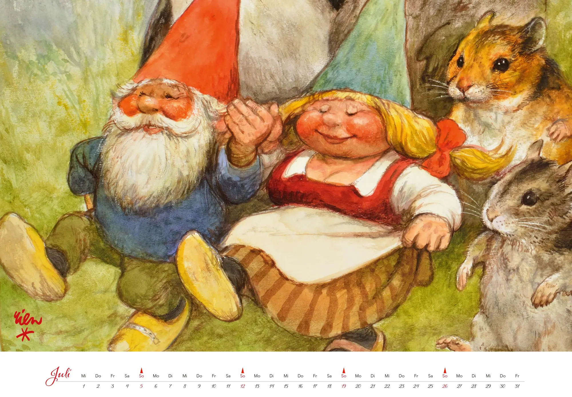 Bild: 9783966649544 | Heinzelmännchen Kalender 2026 | Rien Poortvliet | Kalender | 14 S.