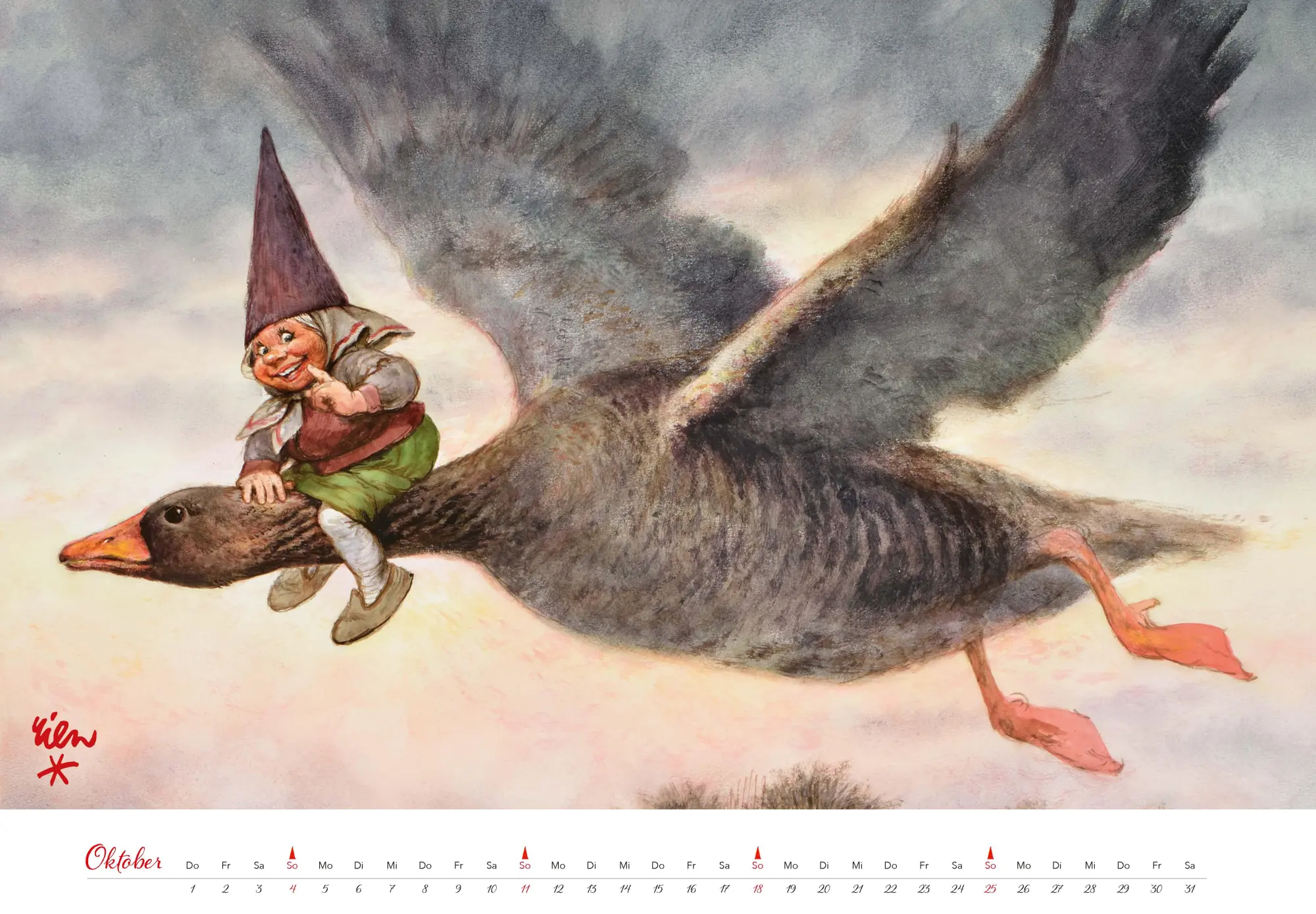 Bild: 9783966649544 | Heinzelmännchen Kalender 2026 | Rien Poortvliet | Kalender | 14 S.