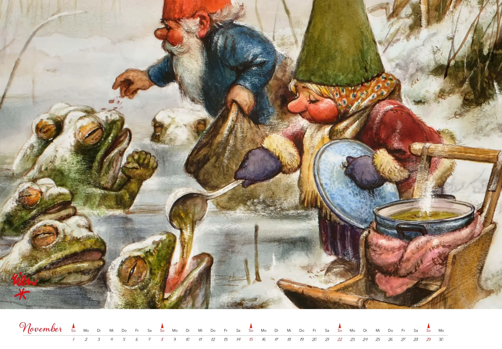 Bild: 9783966649544 | Heinzelmännchen Kalender 2026 | Rien Poortvliet | Kalender | 14 S.