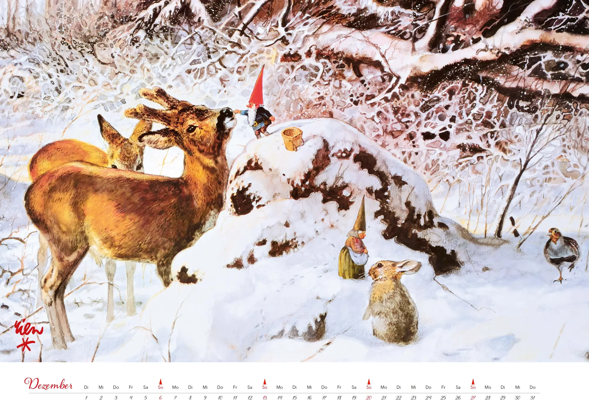 Bild: 9783966649544 | Heinzelmännchen Kalender 2026 | Rien Poortvliet | Kalender | 14 S.