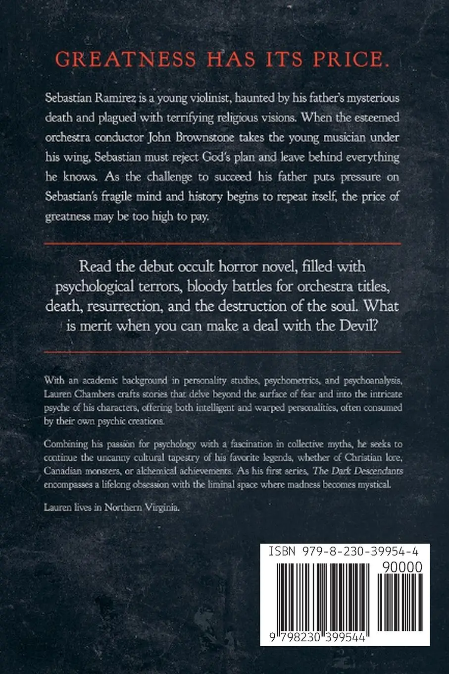 Rückseite: 9798230399544 | The Dark Violinist | Lauren Chambers | Taschenbuch | Englisch | 2024