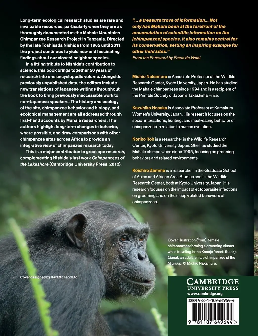 Rückseite: 9781107649644 | Mahale Chimpanzees | Michio Nakamura (u. a.) | Taschenbuch | Englisch