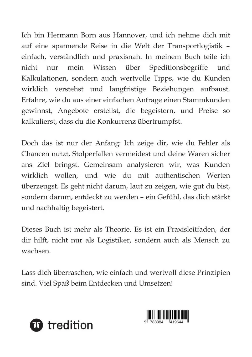Rückseite: 9783384419644 | Hey Azubi. So spannend ist die Spedition | Hermann Born | Taschenbuch