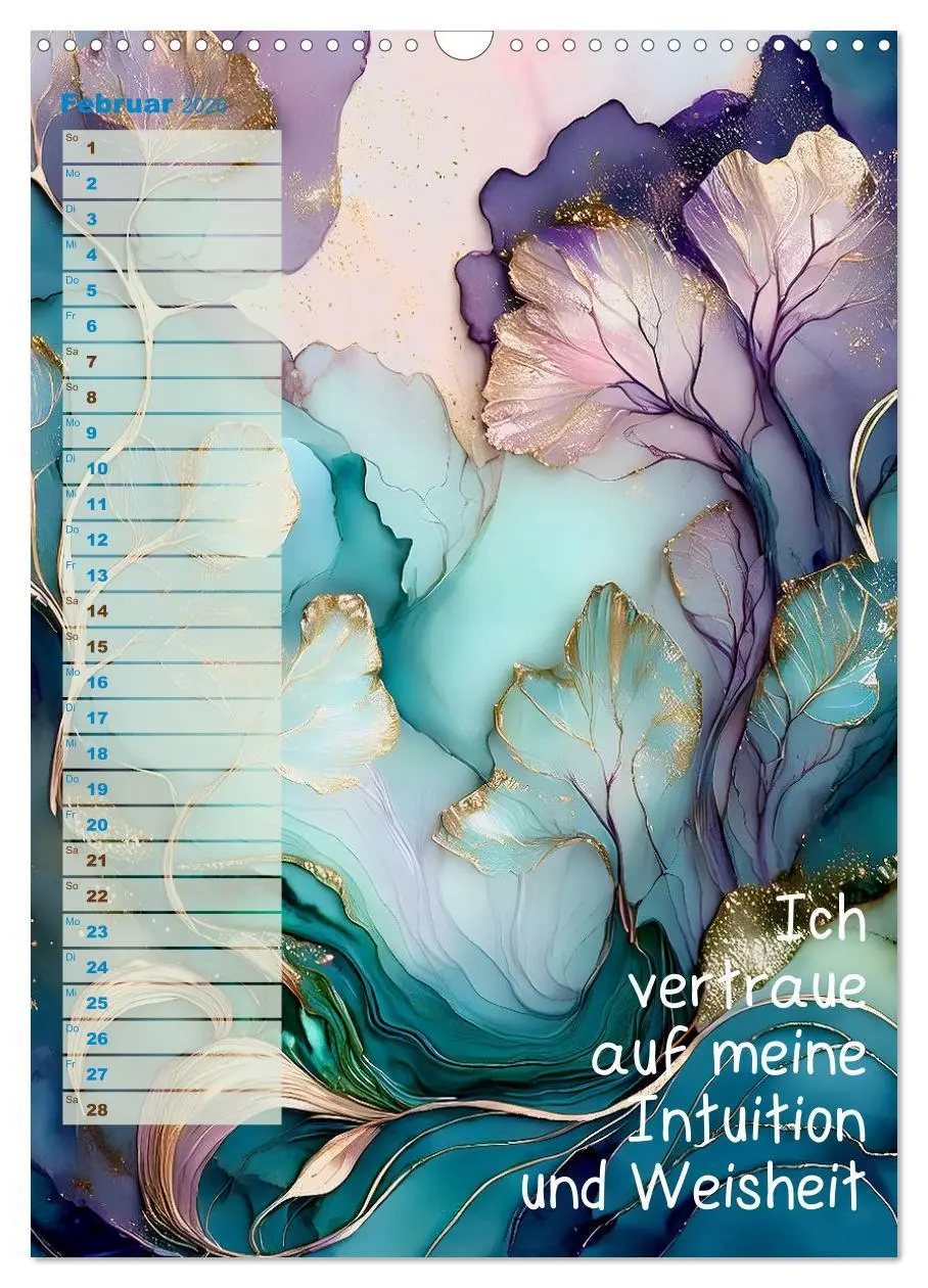 Bild: 9783516249644 | Der feminine Affirmationskalender (Wandkalender 2026 DIN A3 hoch),...