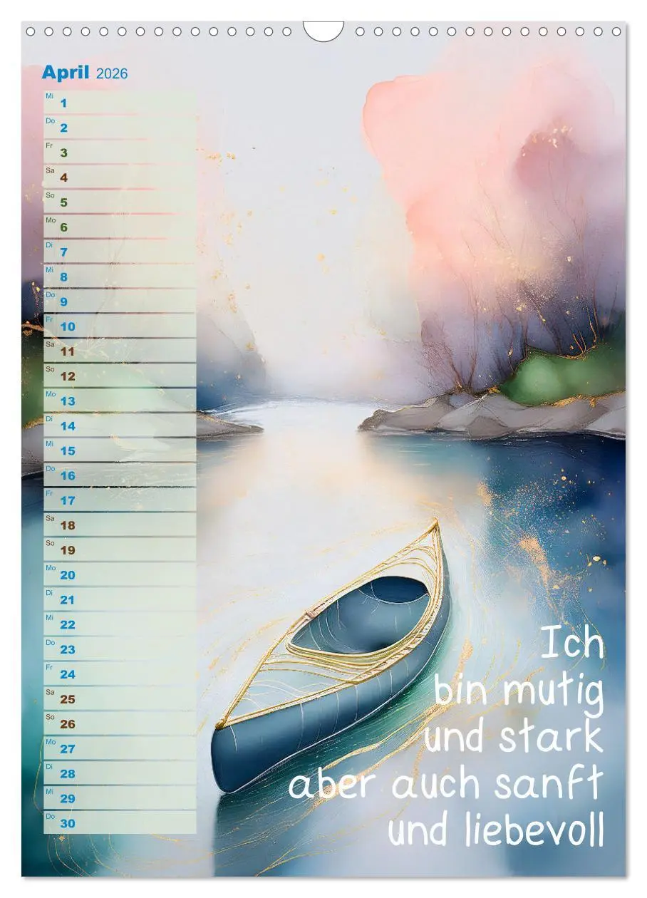 Bild: 9783516249644 | Der feminine Affirmationskalender (Wandkalender 2026 DIN A3 hoch),...