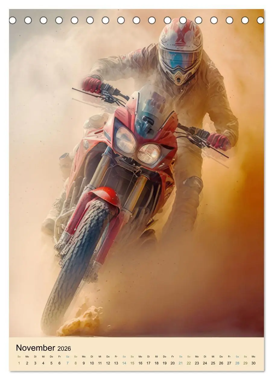 Bild: 9783516319644 | Motorrad Wüstenrennen (Tischkalender 2026 DIN A5 hoch), CALVENDO...