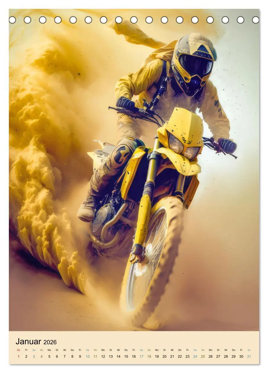 Bild: 9783516319644 | Motorrad Wüstenrennen (Tischkalender 2026 DIN A5 hoch), CALVENDO...