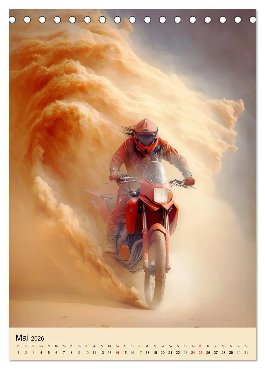 Bild: 9783516319644 | Motorrad Wüstenrennen (Tischkalender 2026 DIN A5 hoch), CALVENDO...