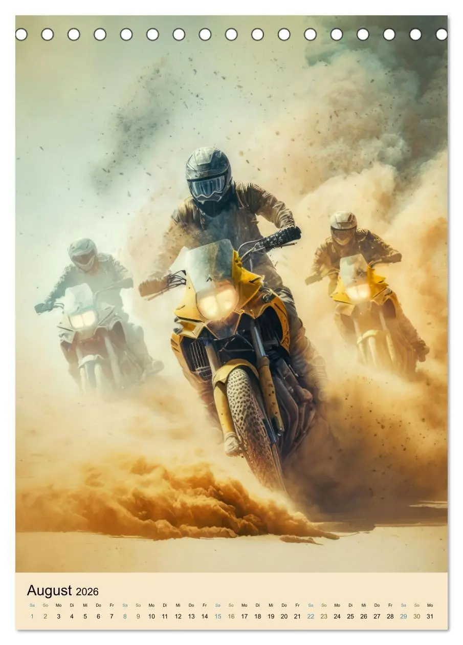 Bild: 9783516319644 | Motorrad Wüstenrennen (Tischkalender 2026 DIN A5 hoch), CALVENDO...