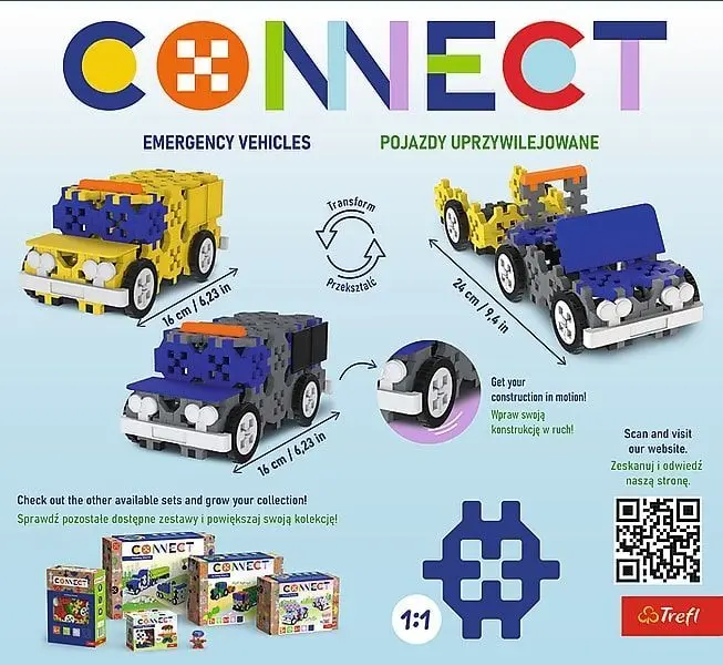 Bild: 5900511619744 | CONNECT M - Rettungswagen / Polizeiauto 161 Teile + Anleitung | 61974