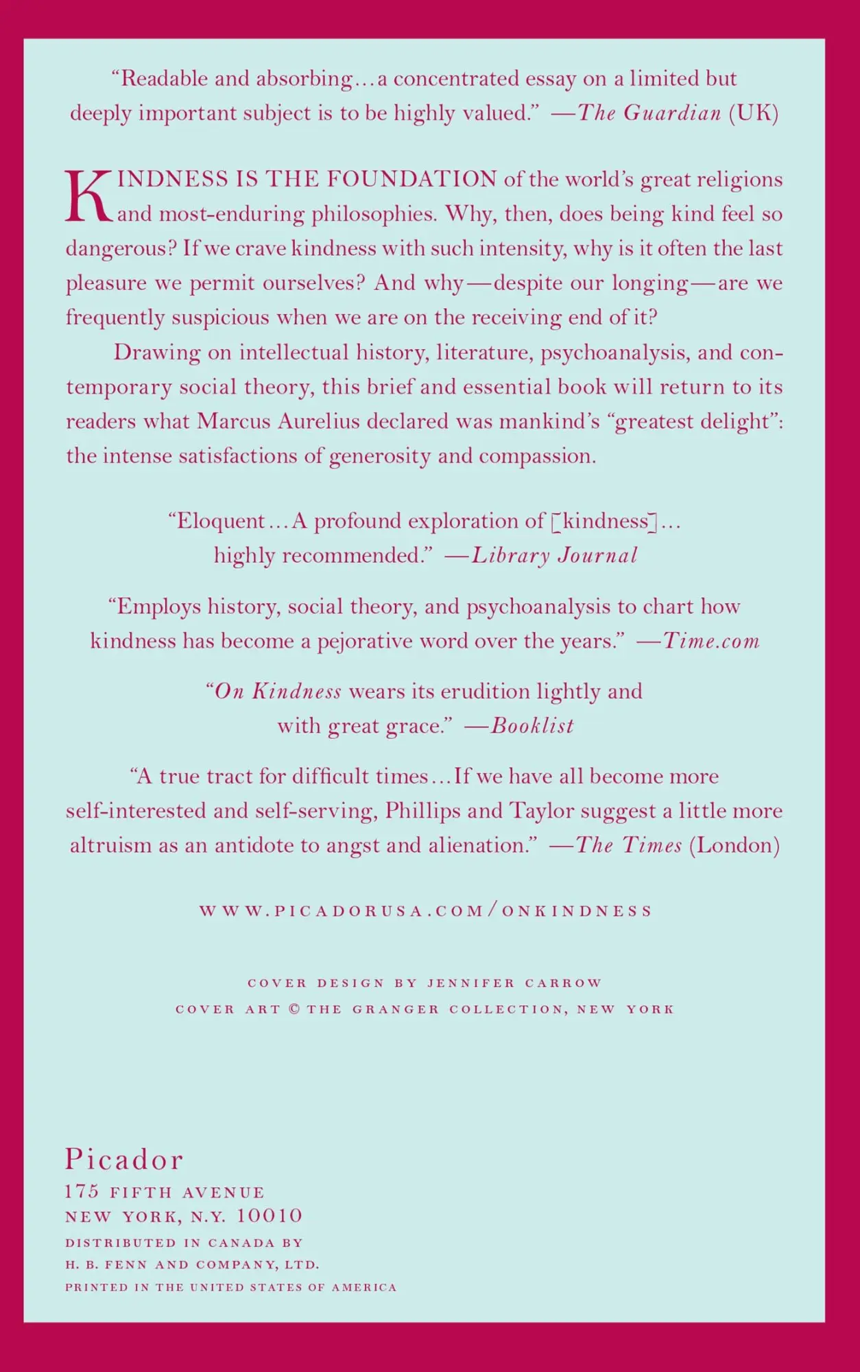 Rückseite: 9780312429744 | On Kindness | Adam Phillips (u. a.) | Taschenbuch | Englisch | 2010